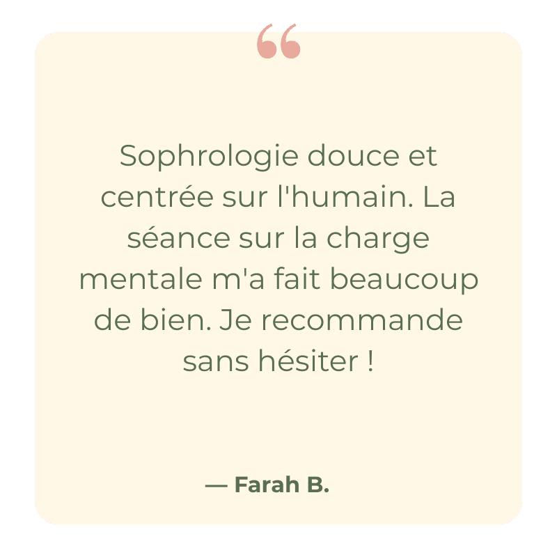 Témoignage sophrologie QVT paris - Farah