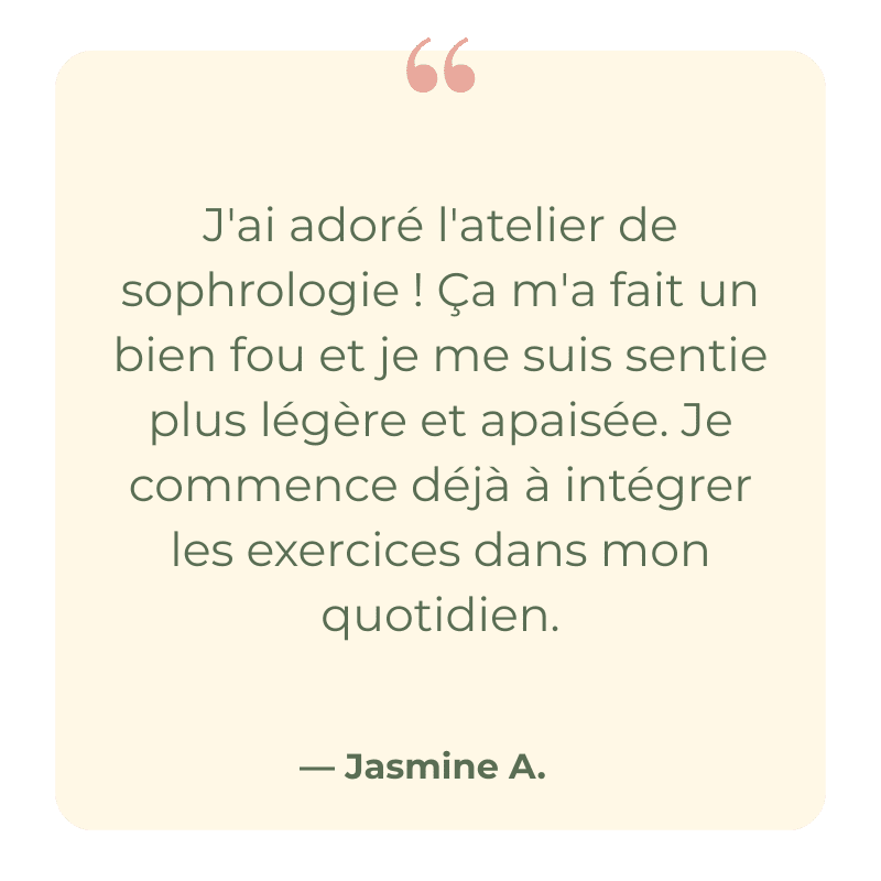 Témoignage sophrologie en entreprise - Jasmine